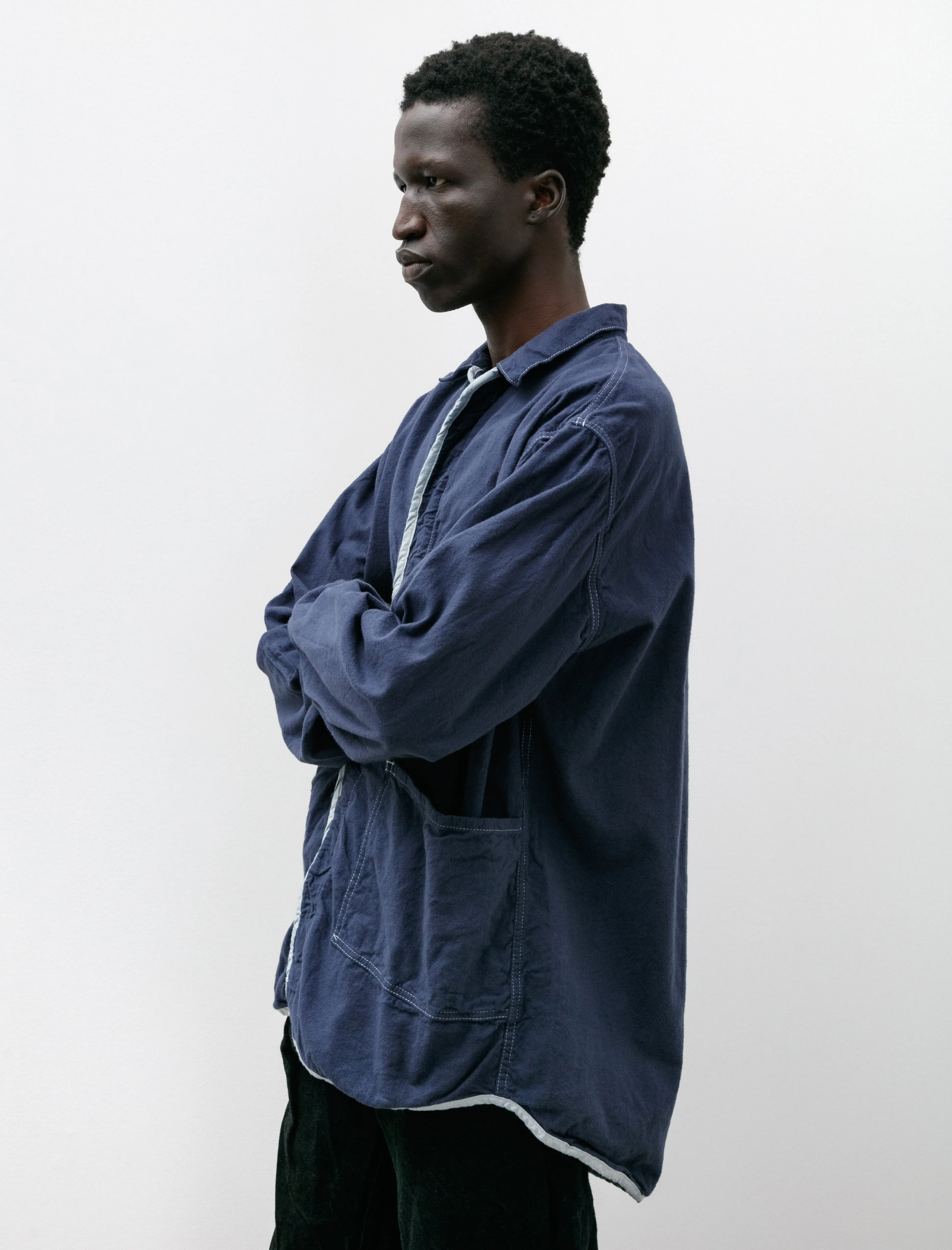 464 Webbing Fly Shirt Barge Blue Flannel Rinsed