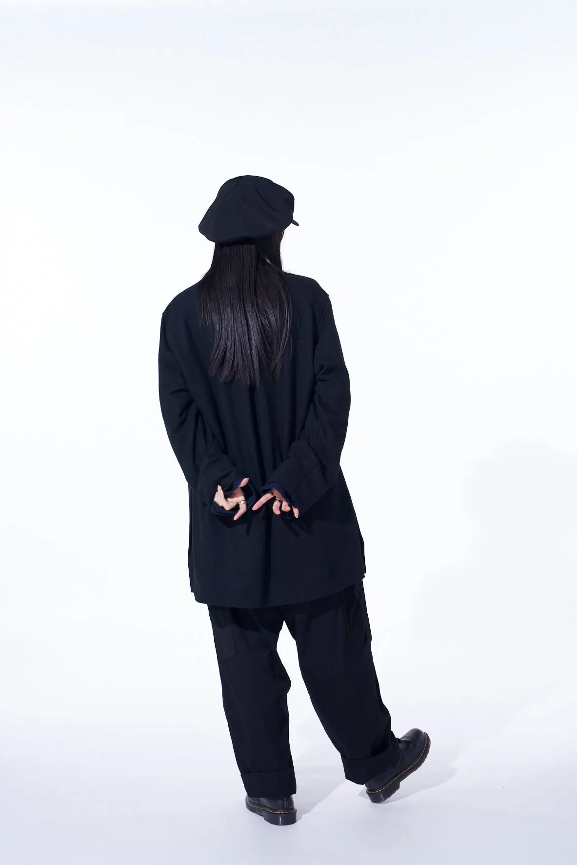 AIRY JERSEY FRONT LAYER BAND COLLER SHIRT