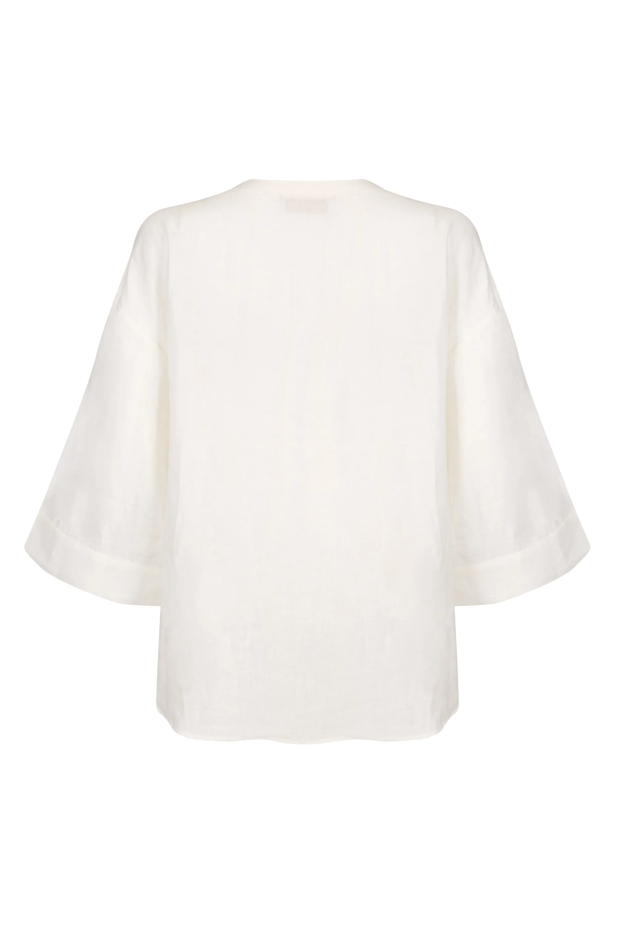 'Andrea' Linen Shirt - White