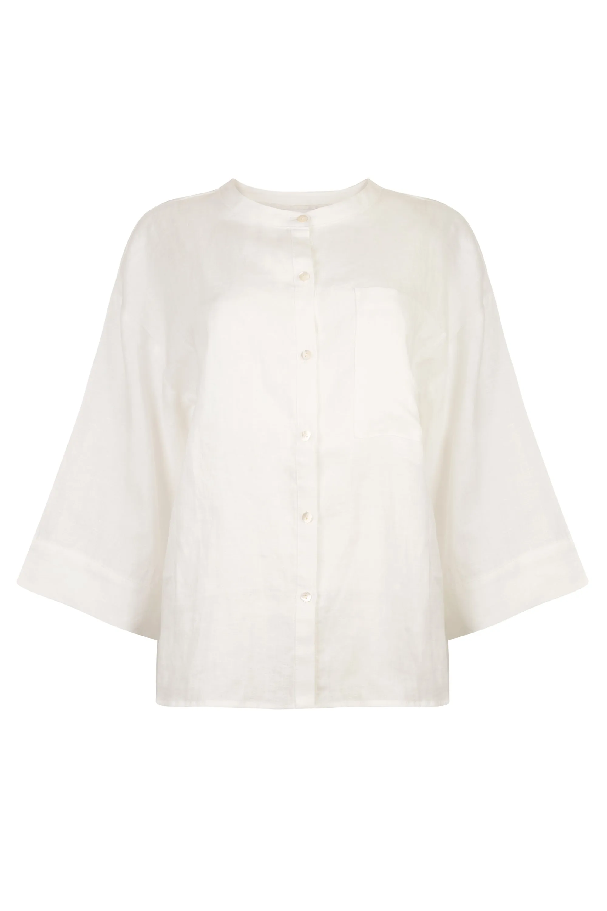 'Andrea' Linen Shirt - White