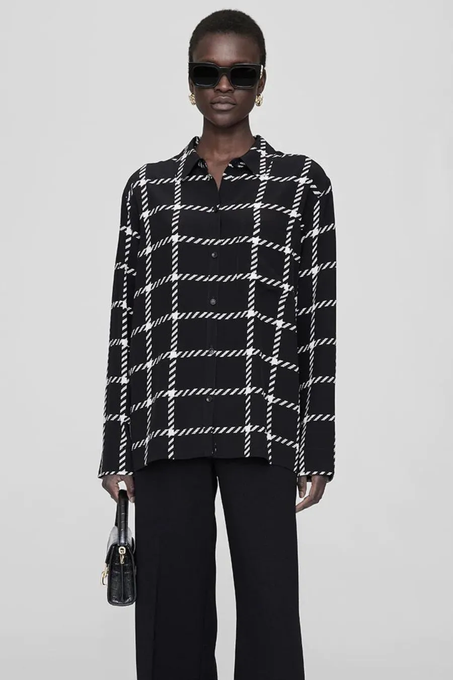 Aspen Shirt Black And White Plaid