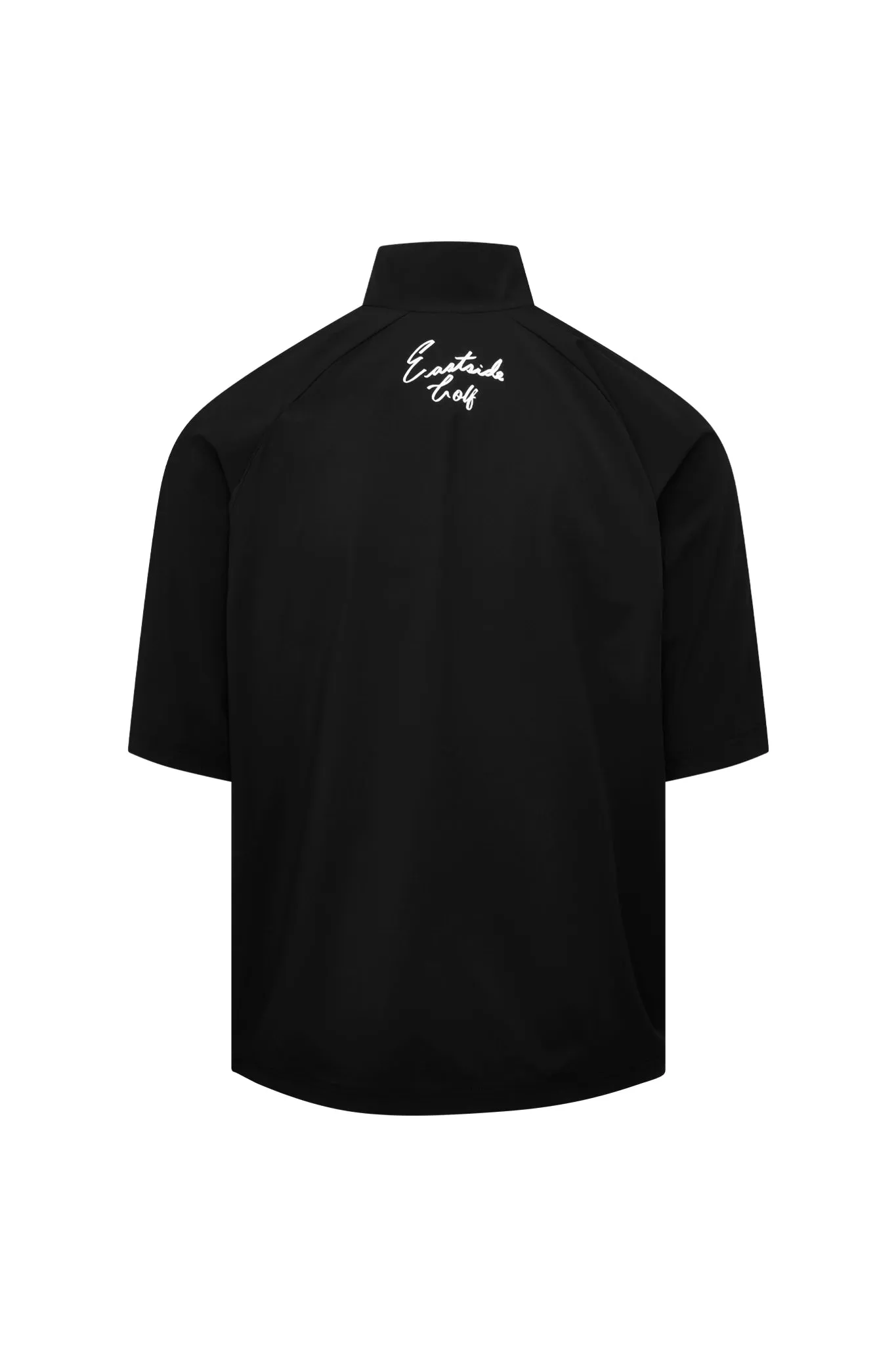 Black Men's Short Sleeve Tech 1/2 Zip Mockneck Shirt