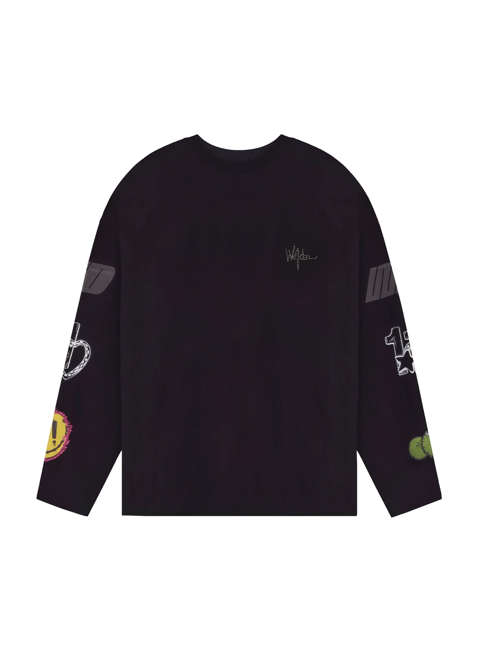 Black We11done Heart Logo LS T-Shirt