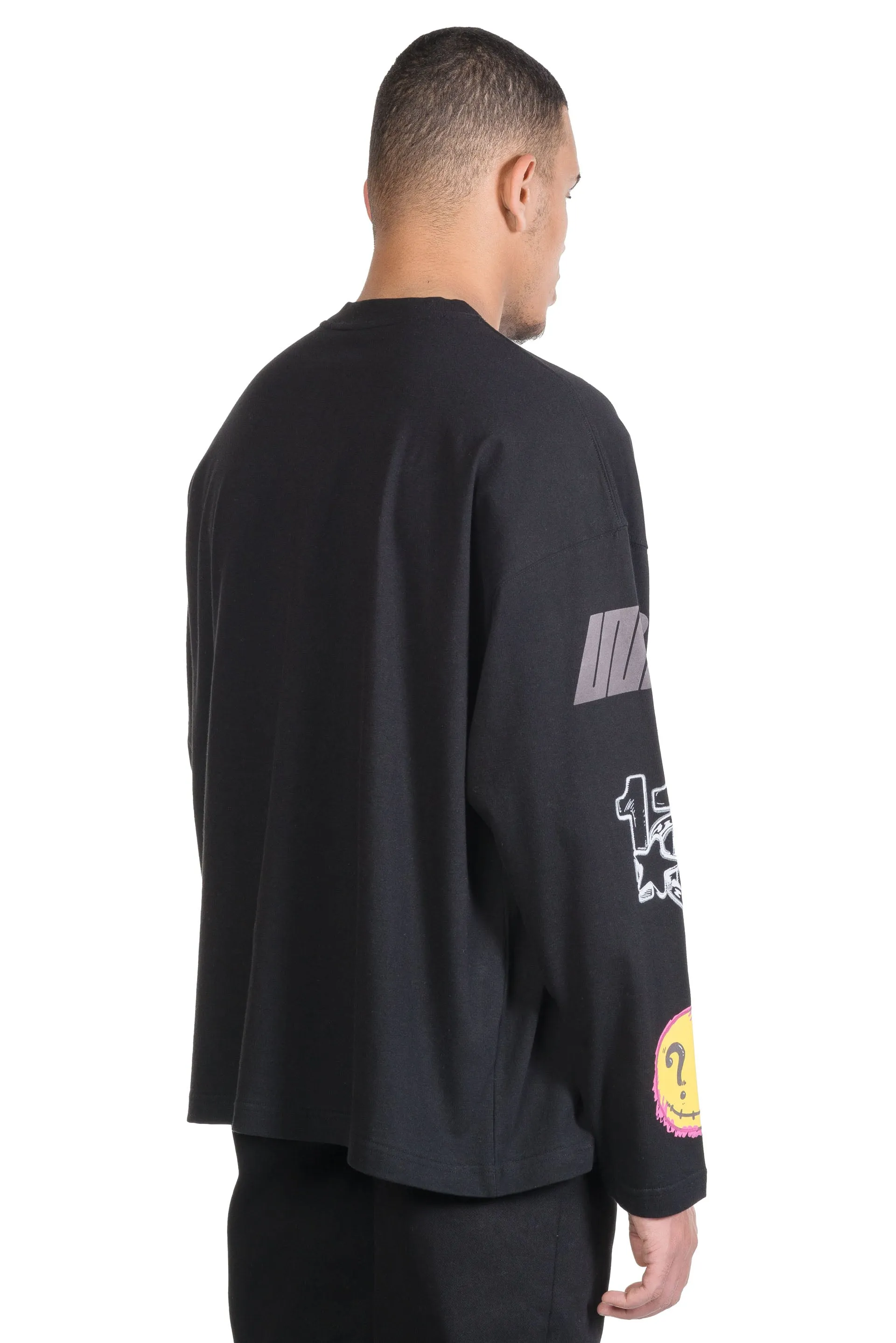Black We11done Heart Logo LS T-Shirt