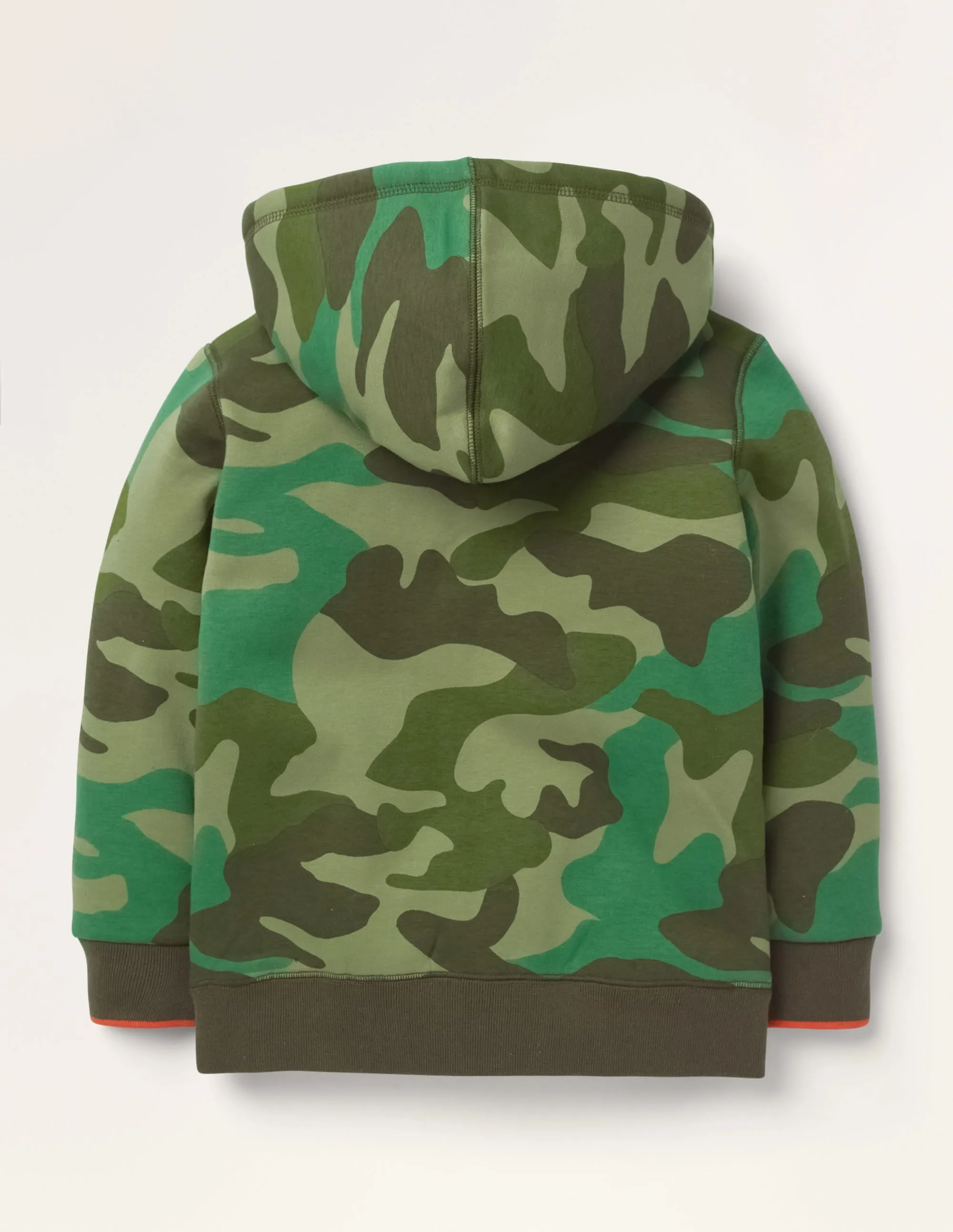 Borg-lined Zip-up Hoodie-Green Camouflage