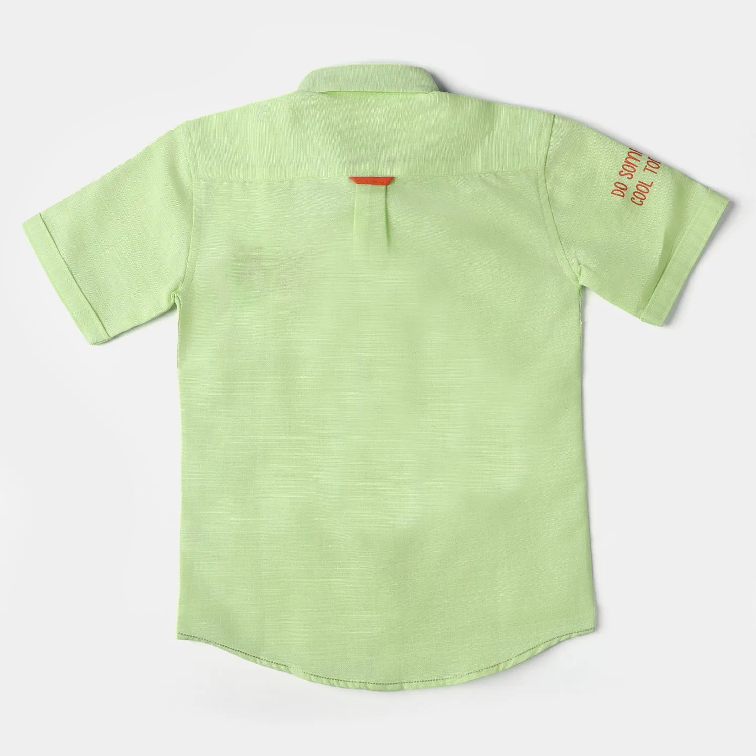 Boys Cotton Slub Casual Shirt Fun | S-Lime