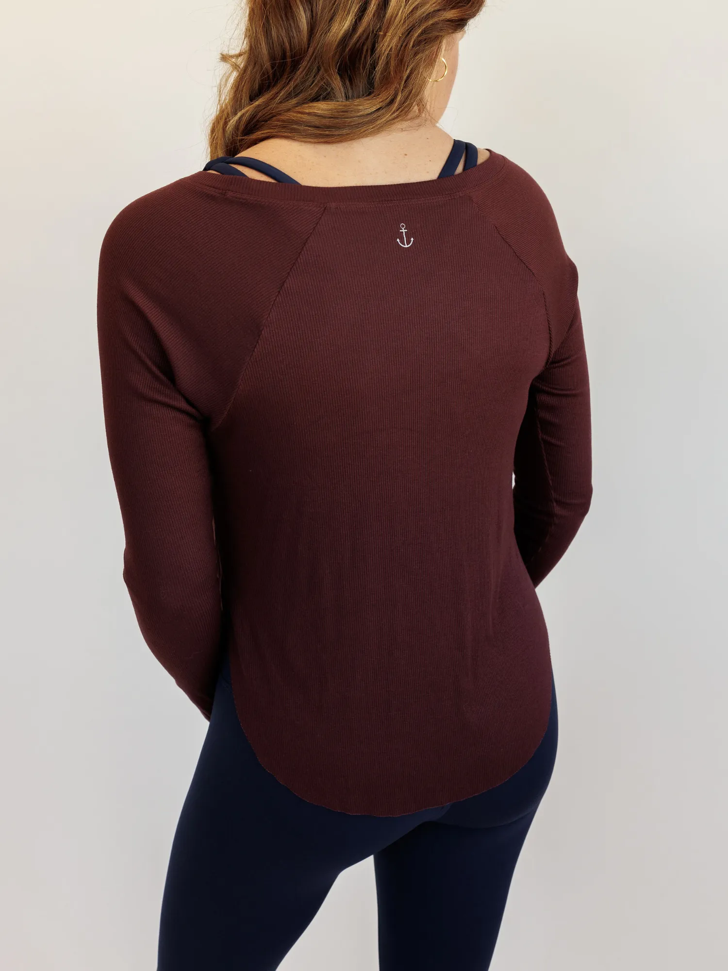 Burgundy "Nola" Ribbed Oversized Cozy Long Sleeve Top