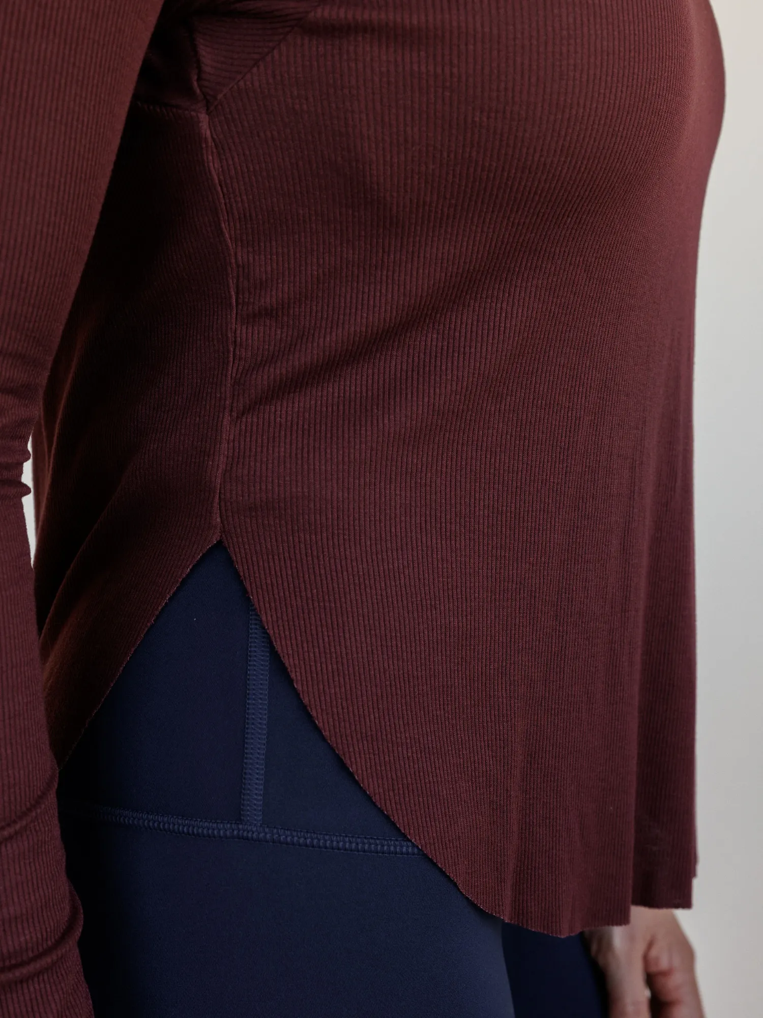 Burgundy "Nola" Ribbed Oversized Cozy Long Sleeve Top