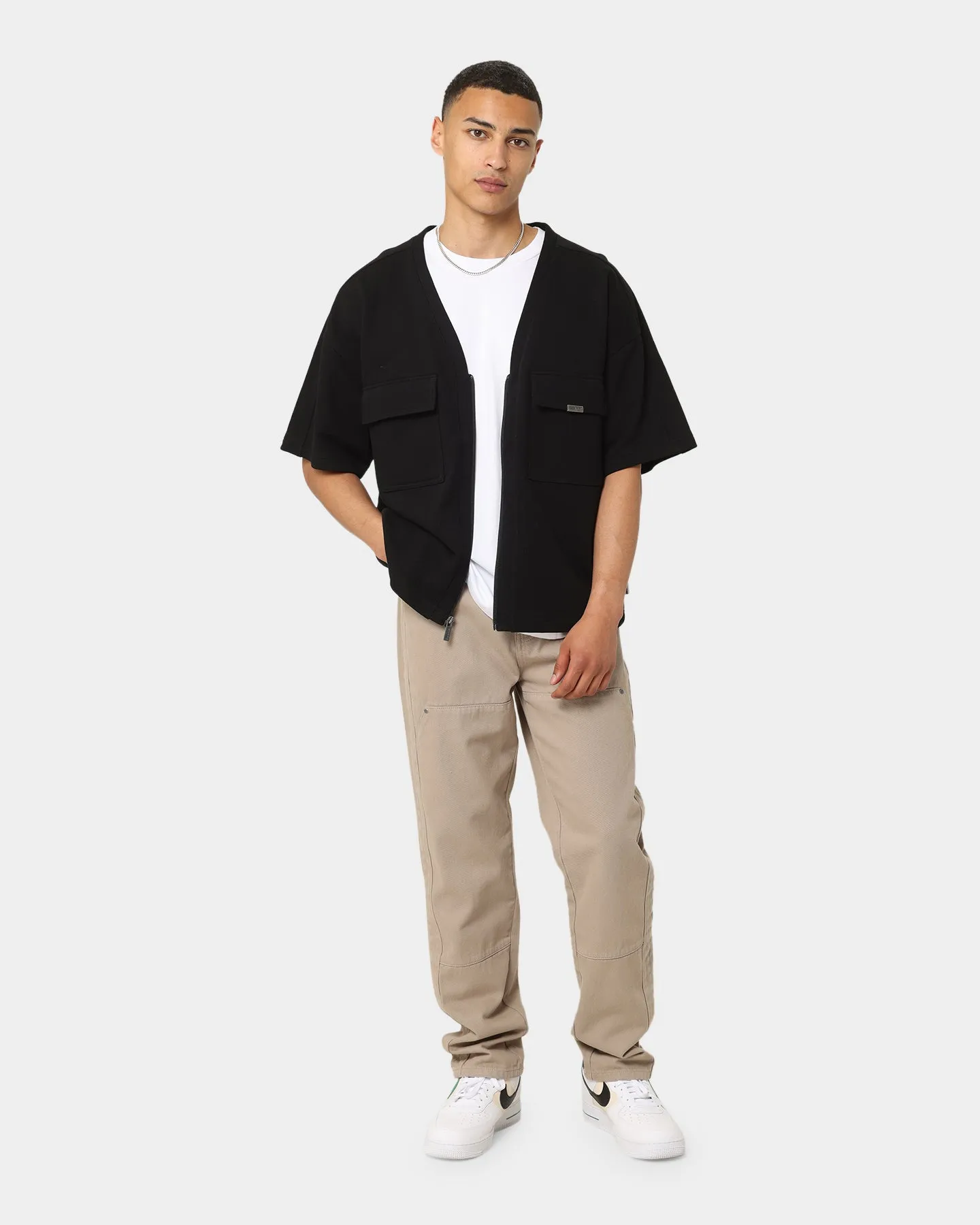 Carré Home Base Zip Up T-Shirt Black