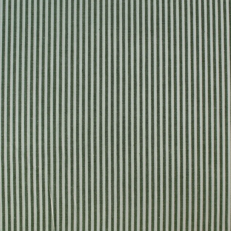 Chambray Cotton - Forest Green - Stripe