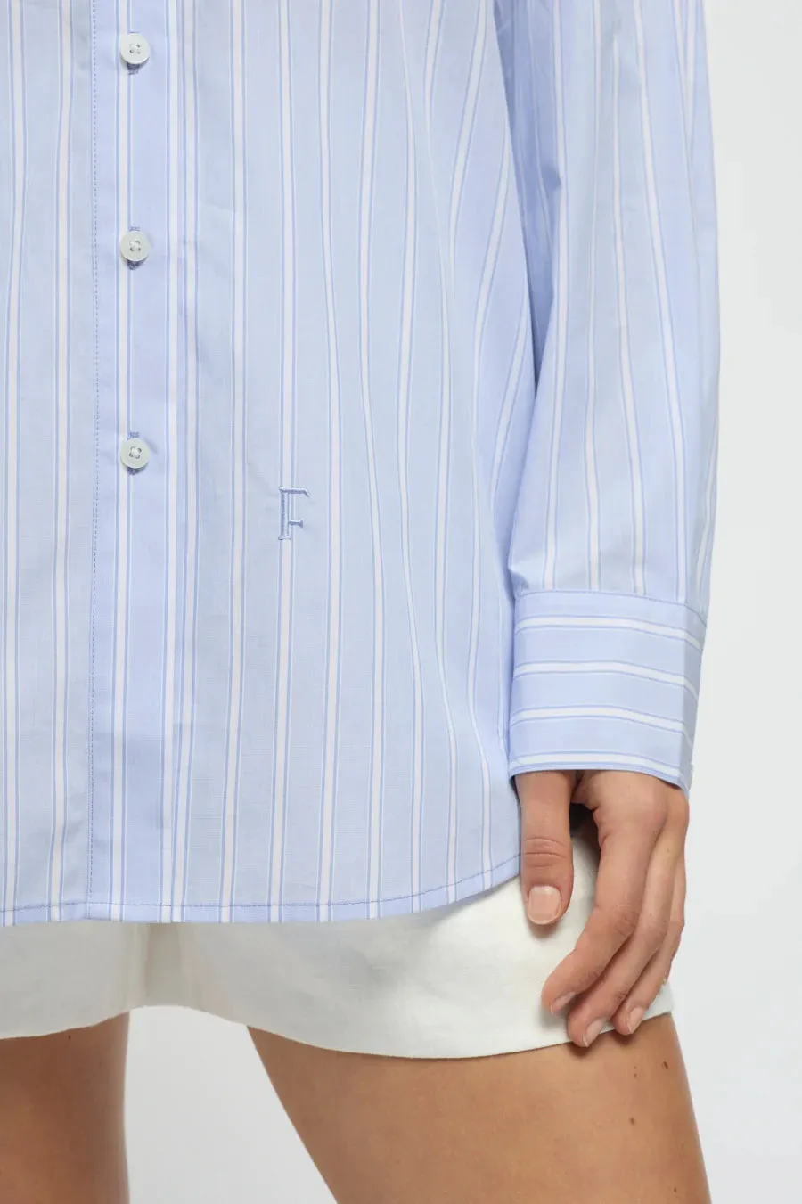 Core Oversized Stripe Shirt Blue Stripe
