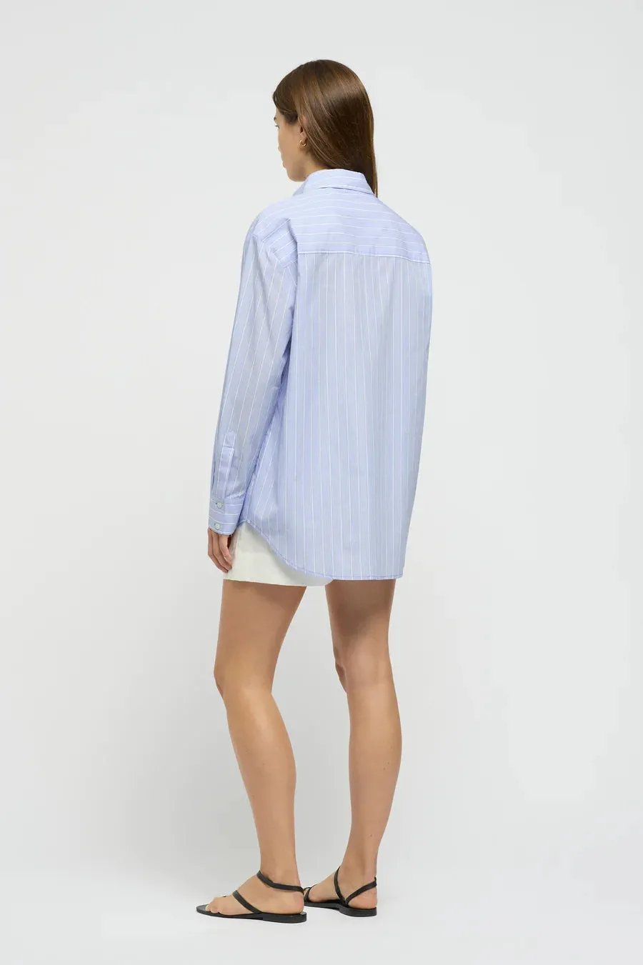 Core Oversized Stripe Shirt Blue Stripe