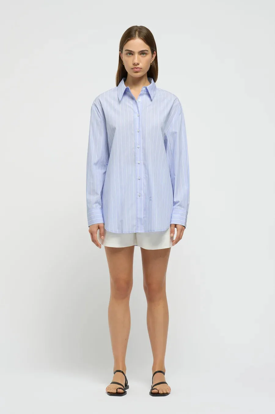 Core Oversized Stripe Shirt Blue Stripe