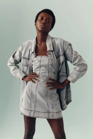 Corie Longline Denim Shirt Mum Wash