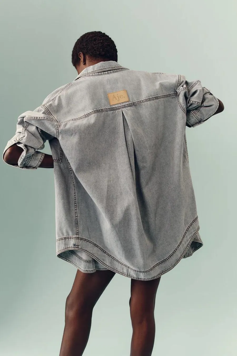 Corie Longline Denim Shirt Mum Wash