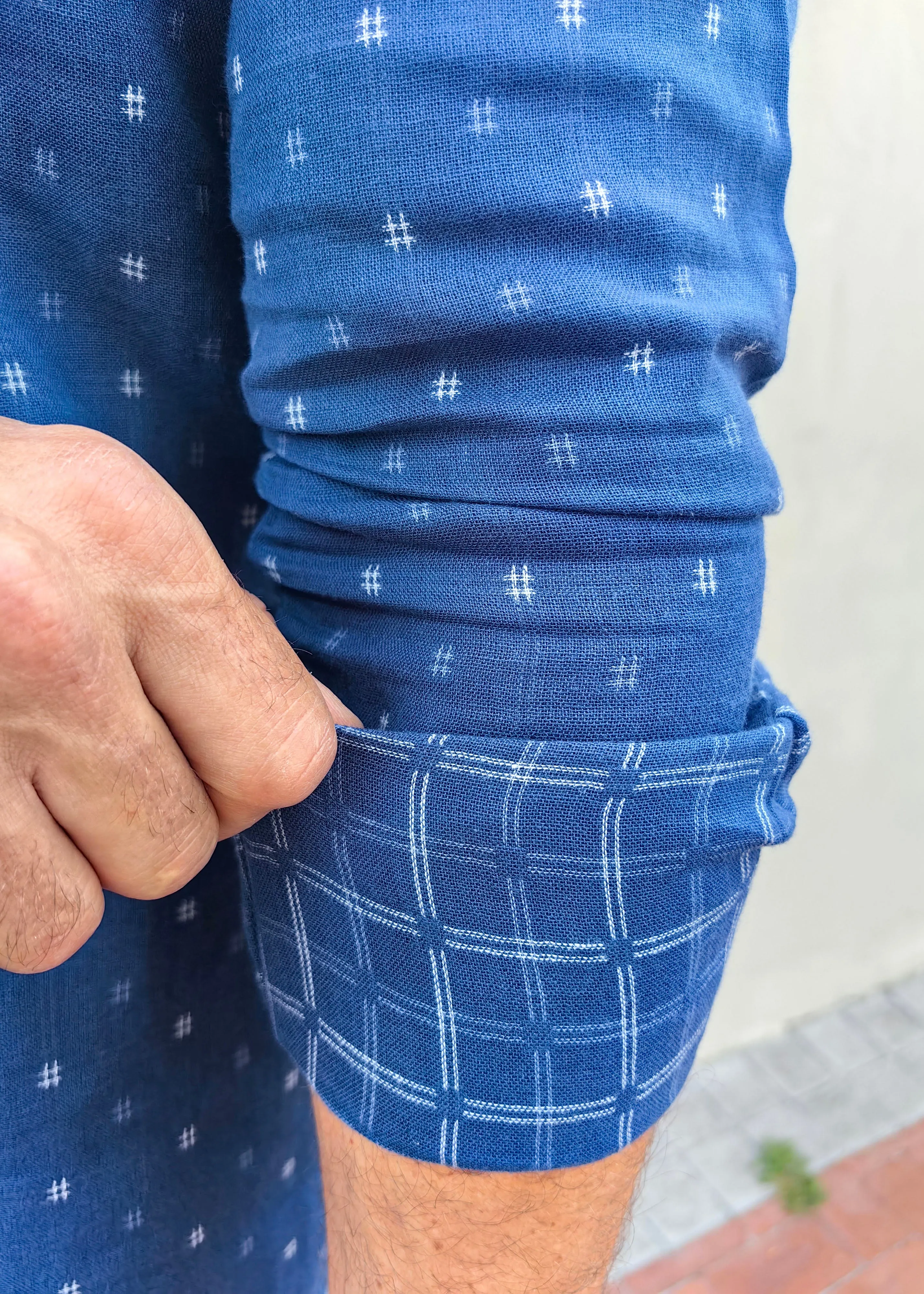 Dash in Indigo Mens' Cotton Shirt in Indigo
