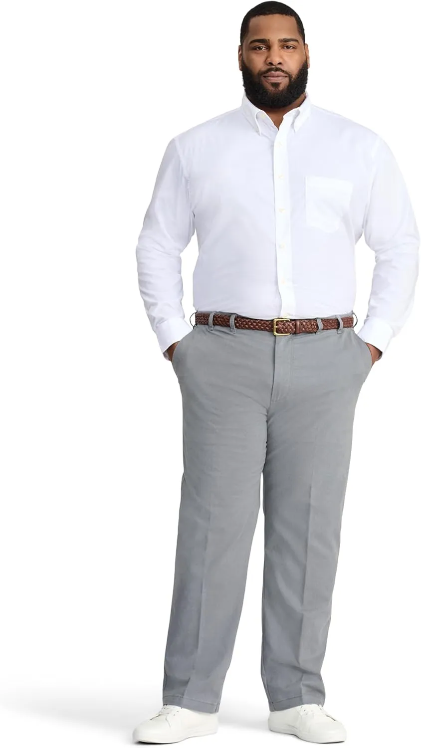 IZOD Men's Big and Tall Button Down Long Sleeve Stretch Performance Solid Shirt