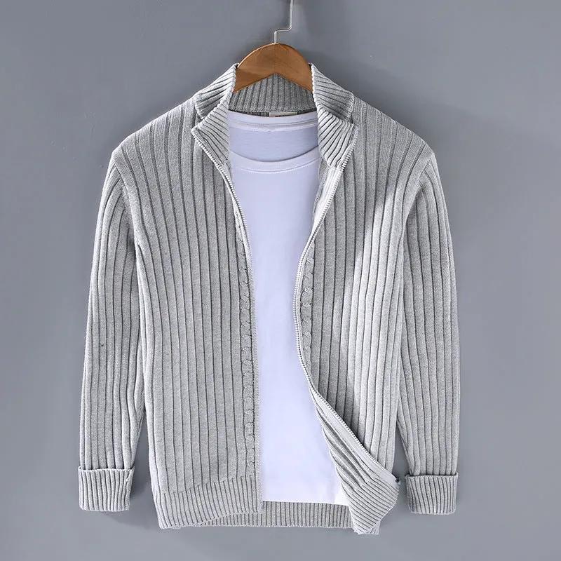 Jacob  Ribbed Zip-Up Cardigan