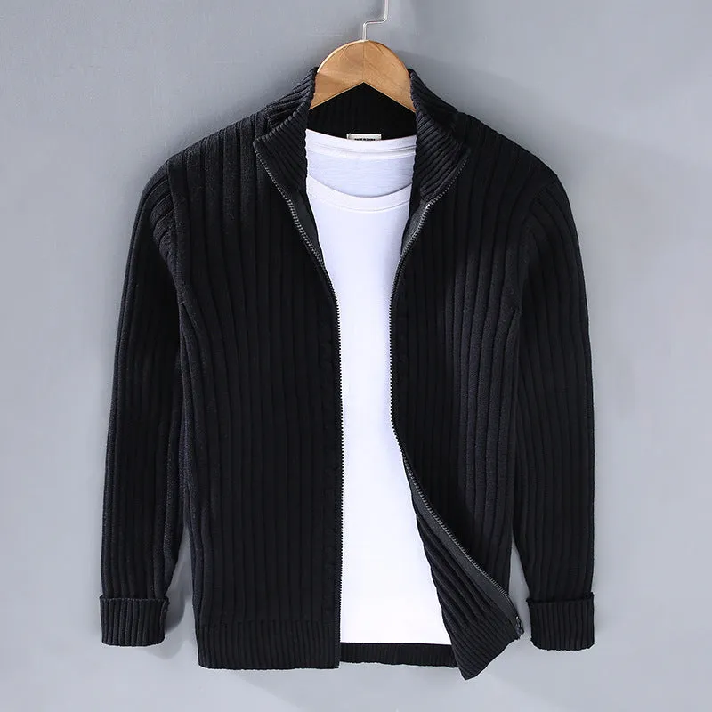 Jacob  Ribbed Zip-Up Cardigan