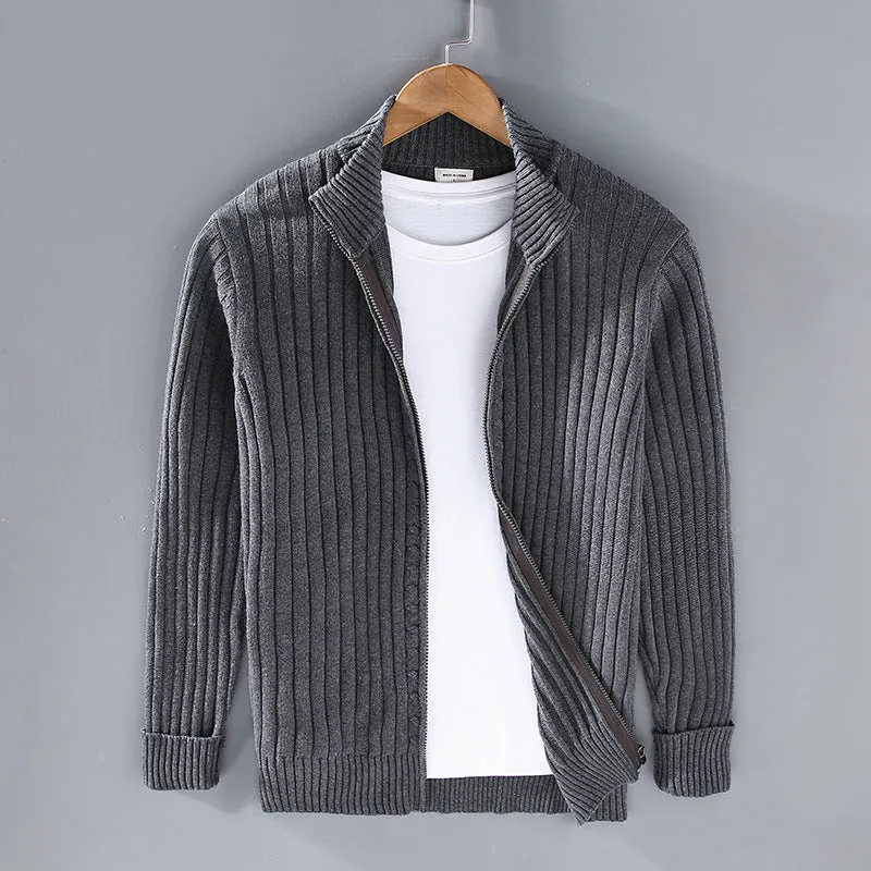 Jacob  Ribbed Zip-Up Cardigan
