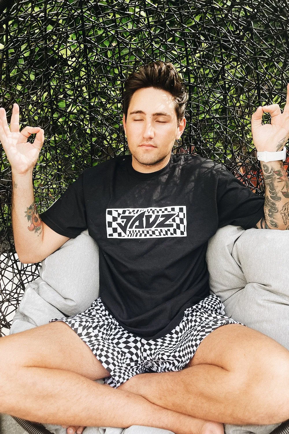 Jauz Checkered Box Logo T-Shirt