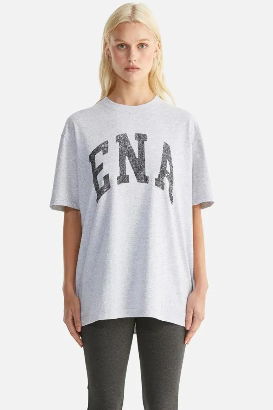 Jessie Oversized Tee College Mid Grey Marle