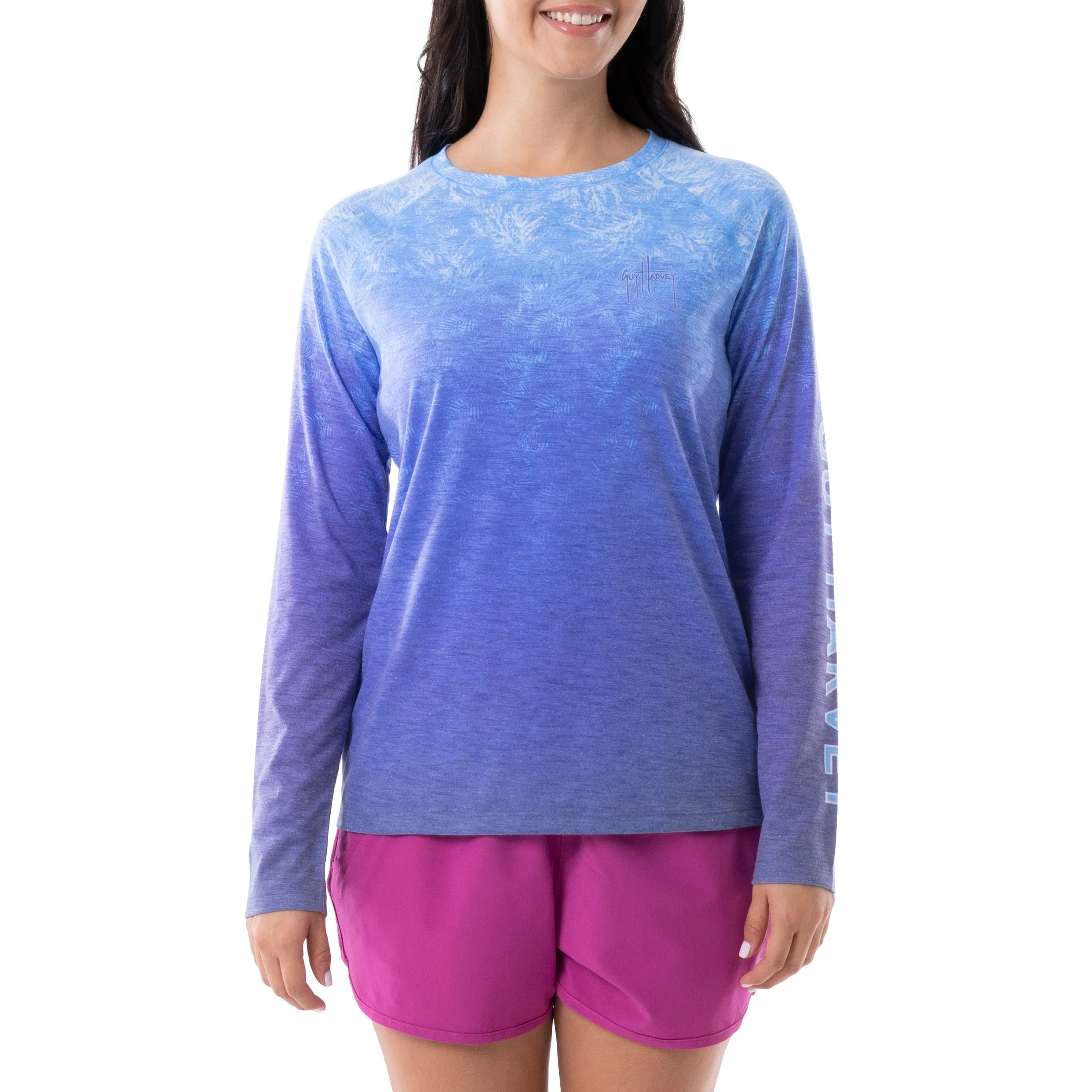Ladies Sailfish Scribble Long Sleeve Raglan Slub Shirt