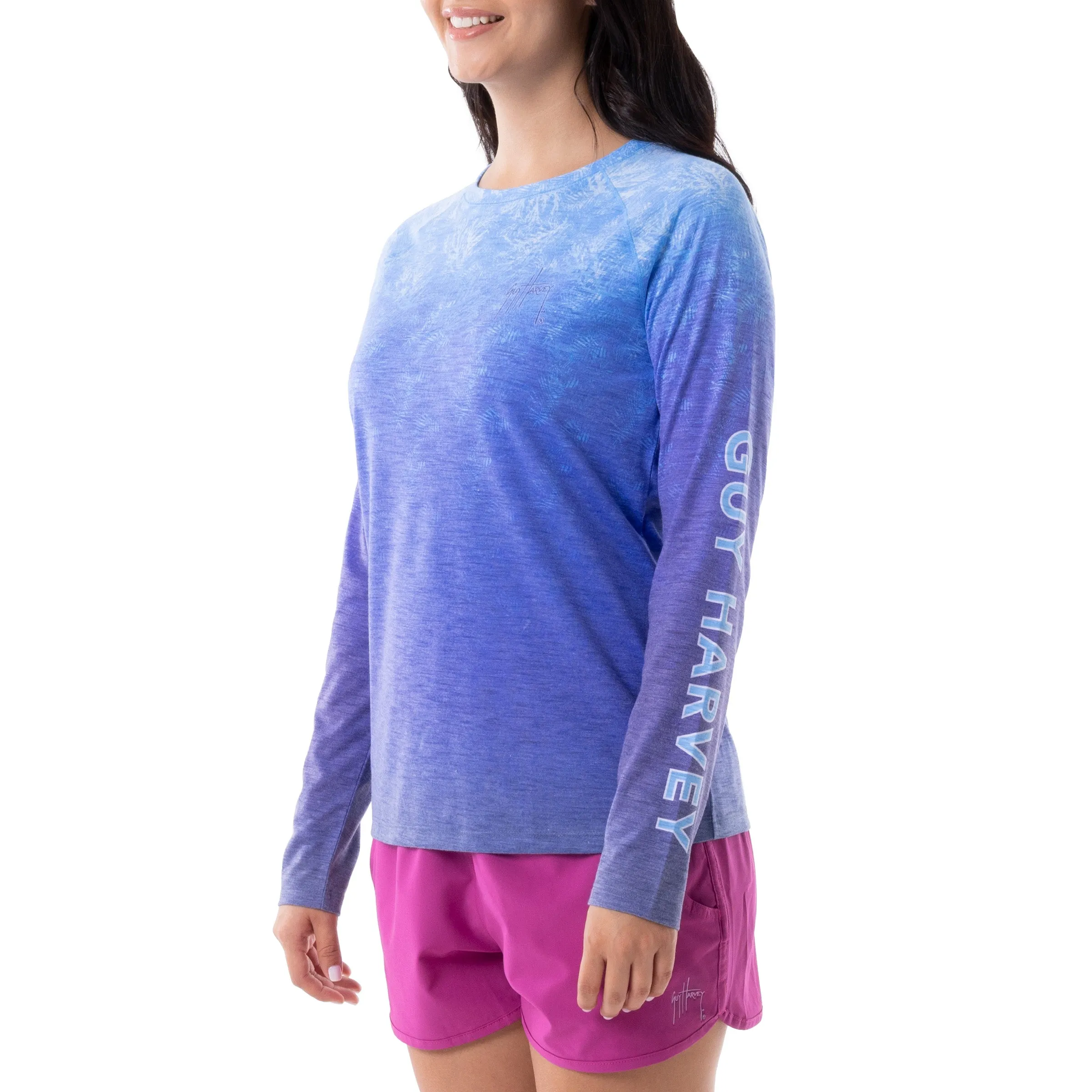 Ladies Sailfish Scribble Long Sleeve Raglan Slub Shirt