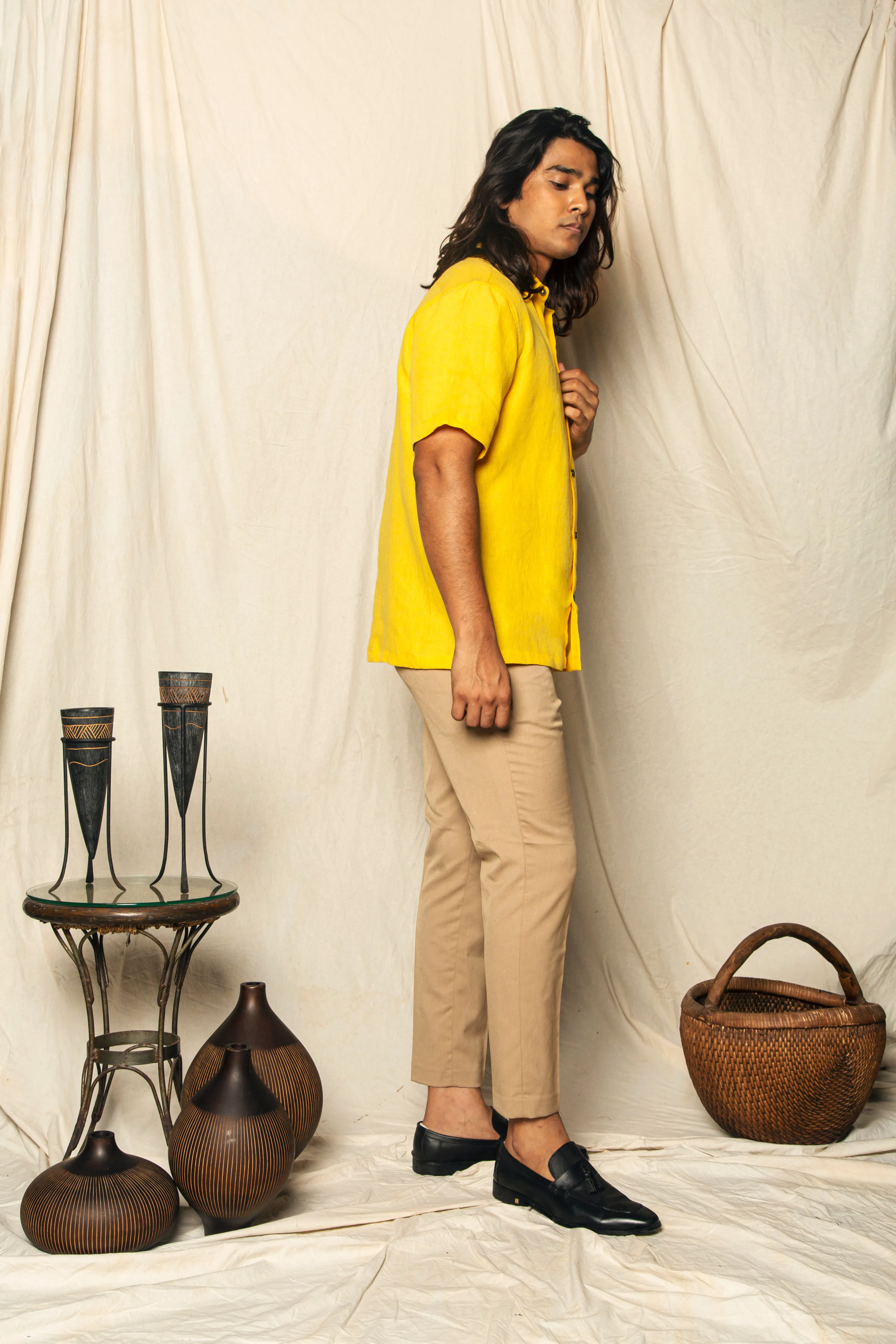 Linen Plain - Lemon Chrome