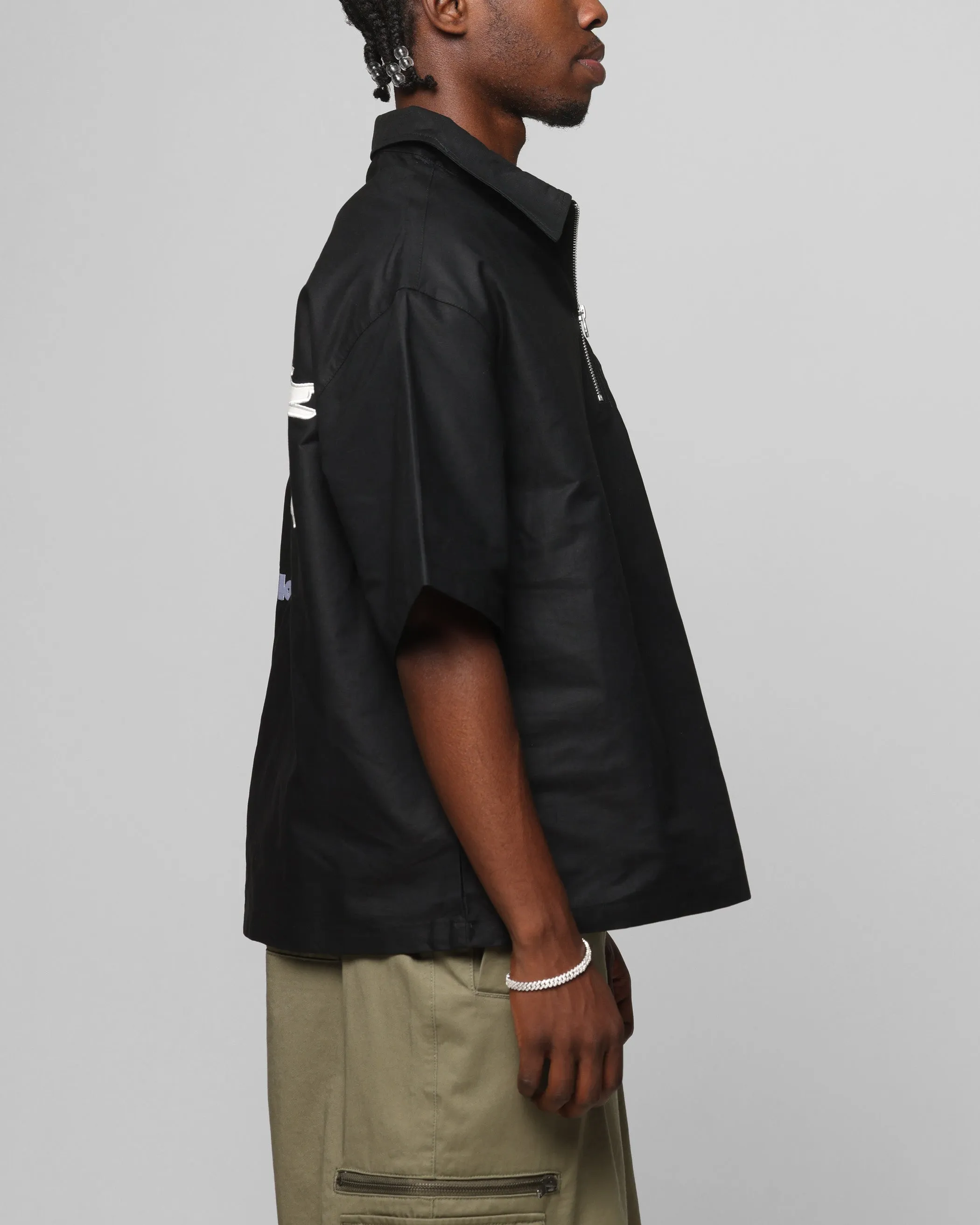 Loiter Rodeo Quarter Zip Up Shirt Black