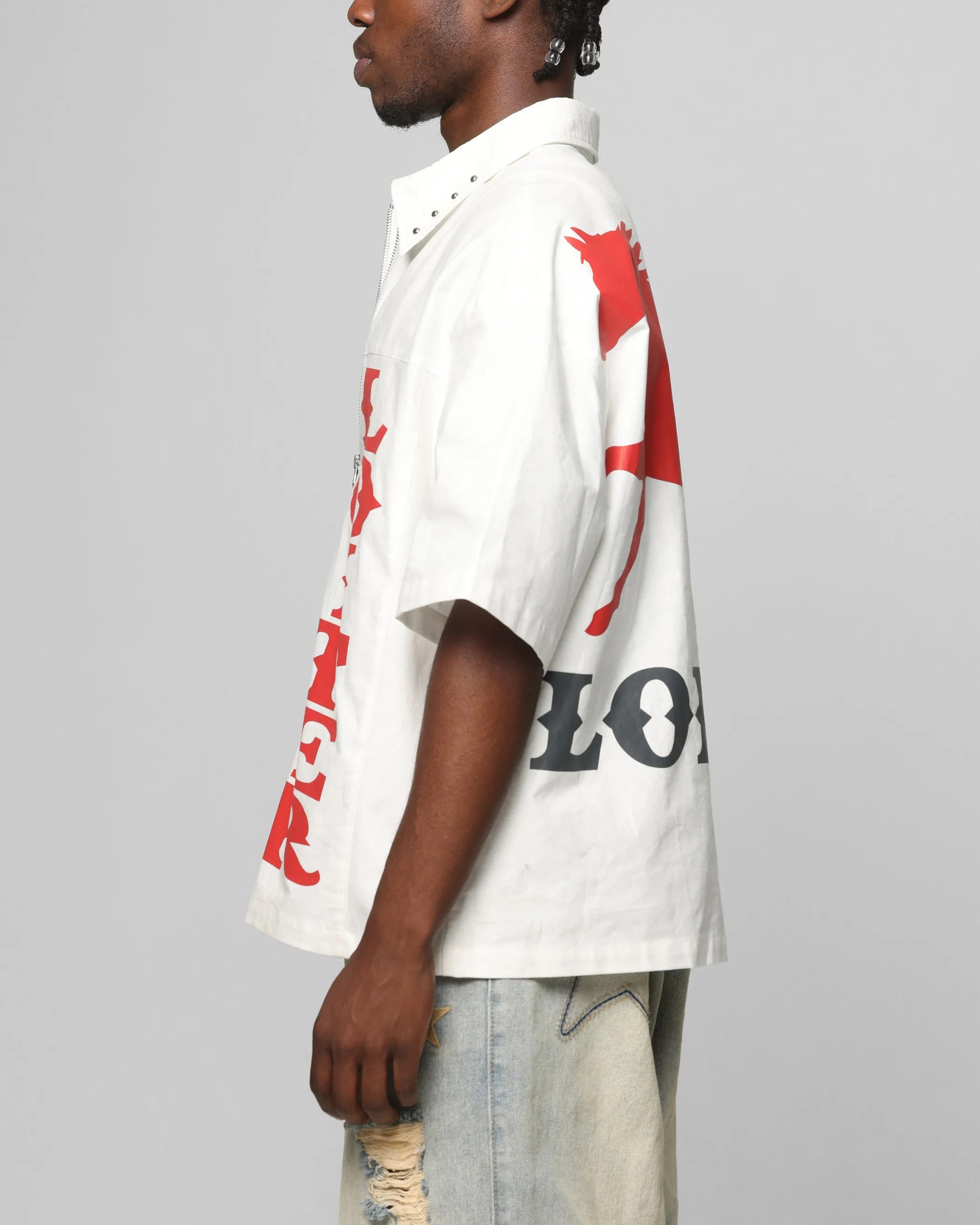 Loiter Rodeo Zip Up Shirt Off White