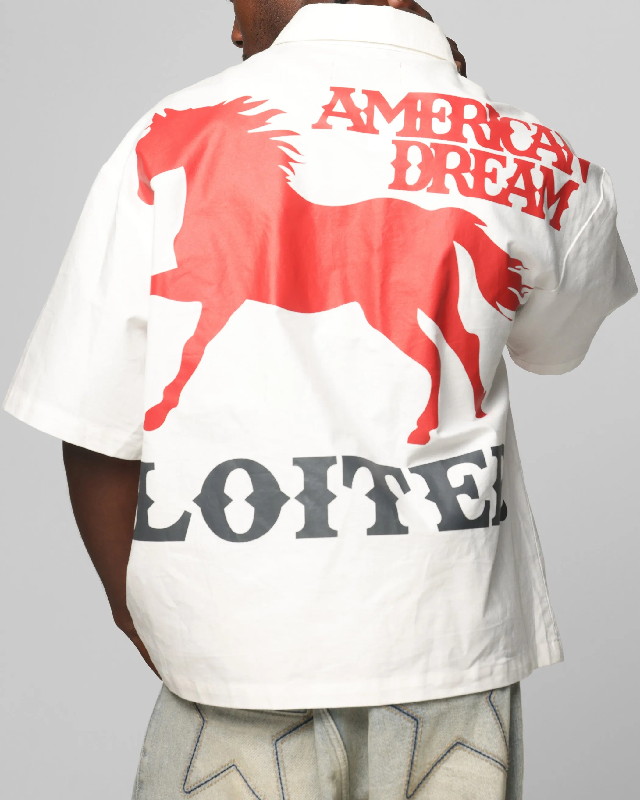 Loiter Rodeo Zip Up Shirt Off White
