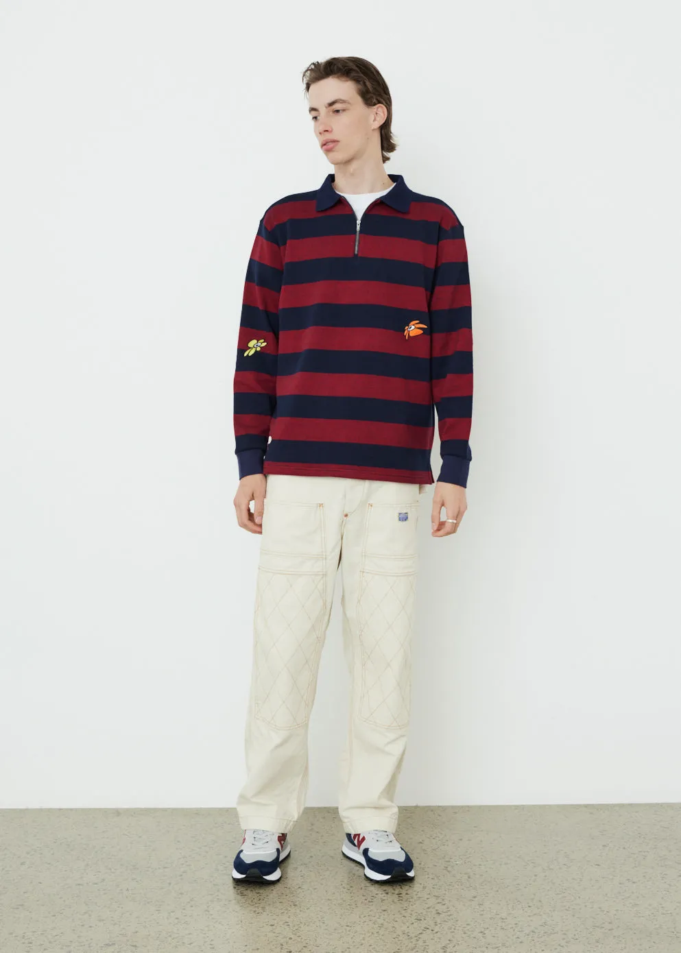 Meadow Zip Up Long Sleeve Polo