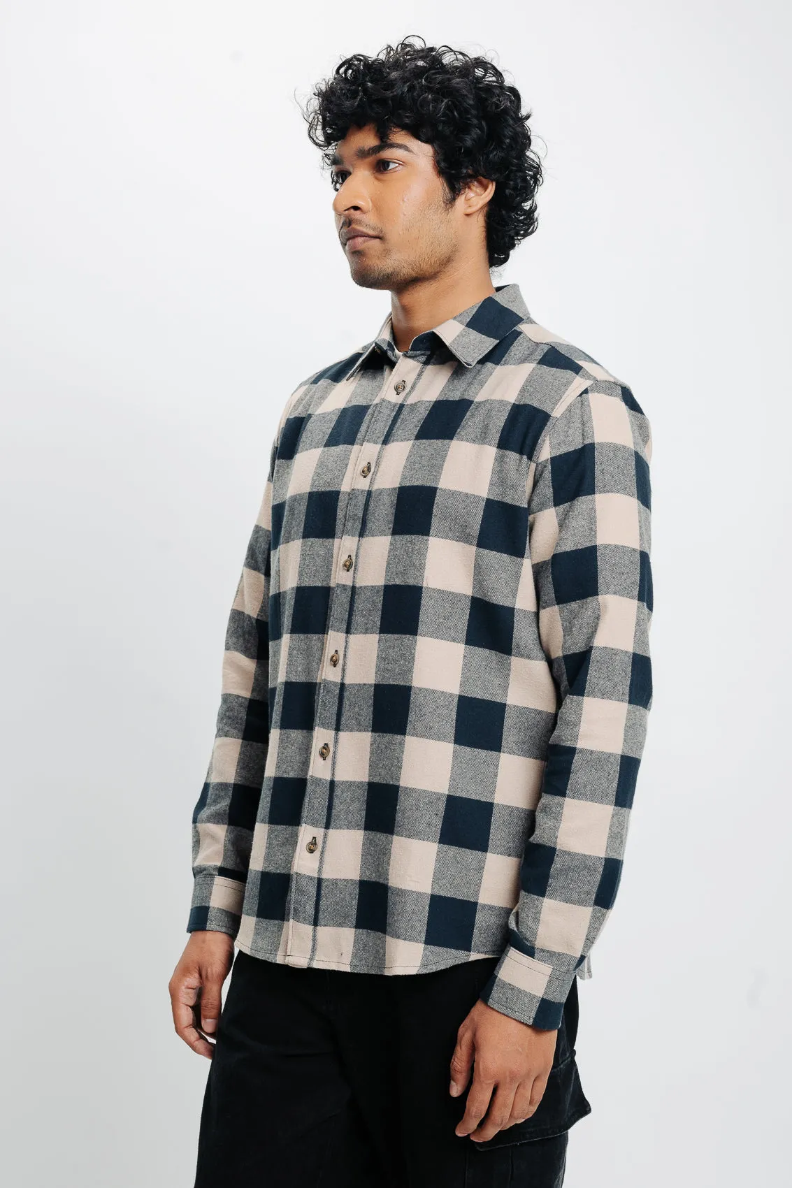 Men's Black Checkered Shirt