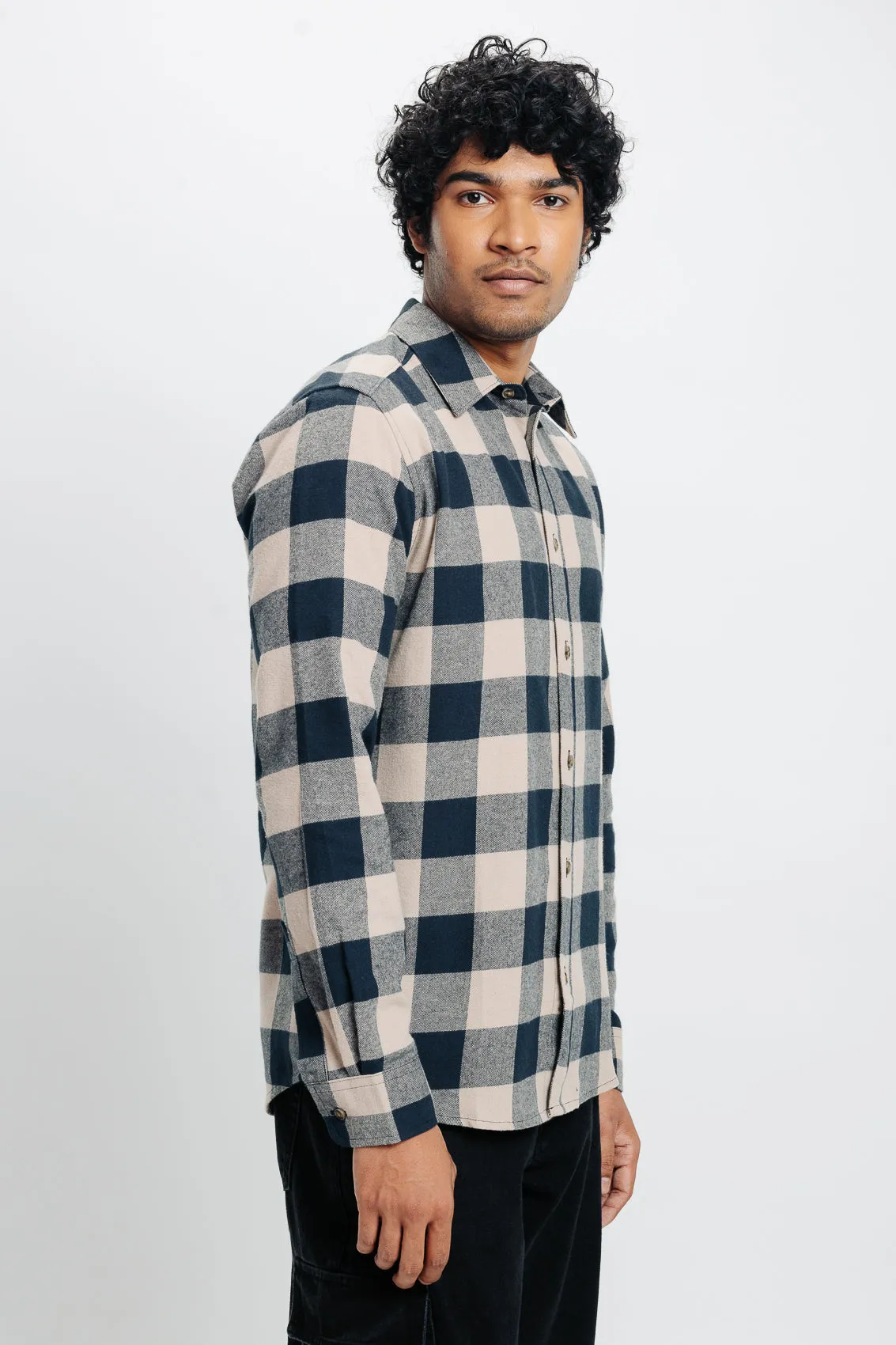 Men's Black Checkered Shirt