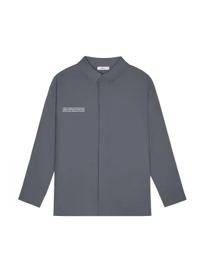 Mens DNA Linen Collared Long Sleeve Shirt—atmosphere grey