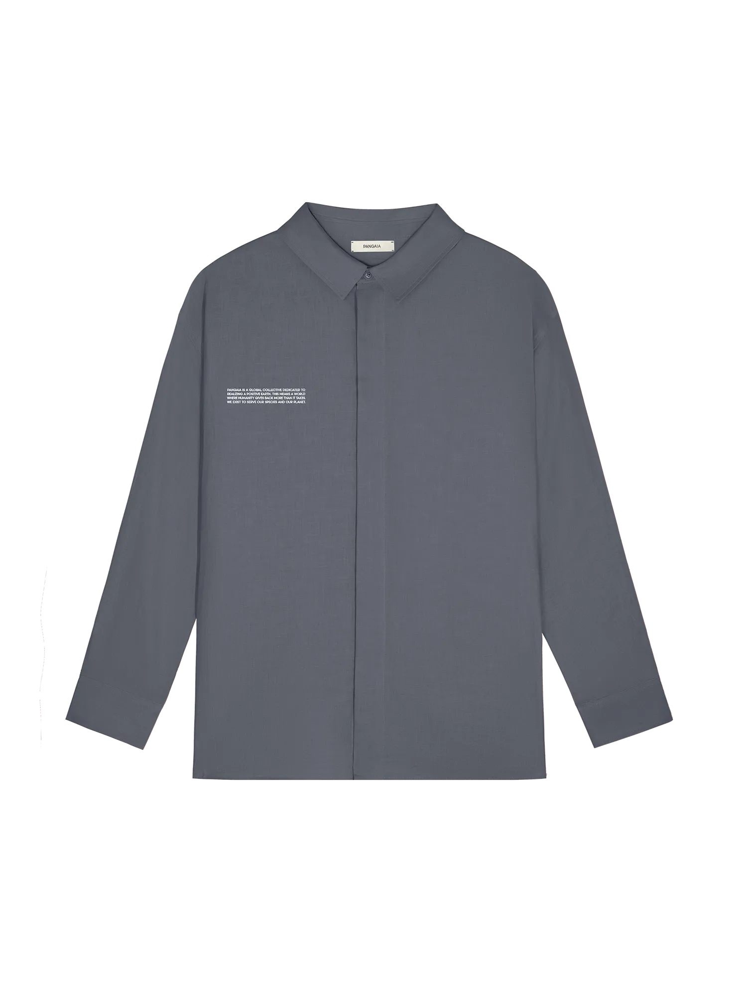 Mens DNA Linen Collared Long Sleeve Shirt—atmosphere grey