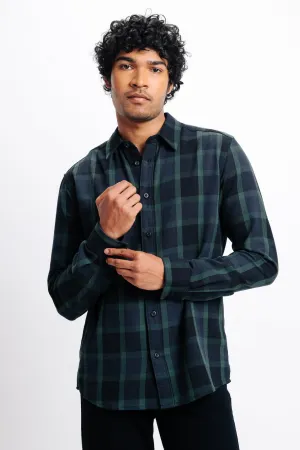 Men's Indigo Checkered Shirt