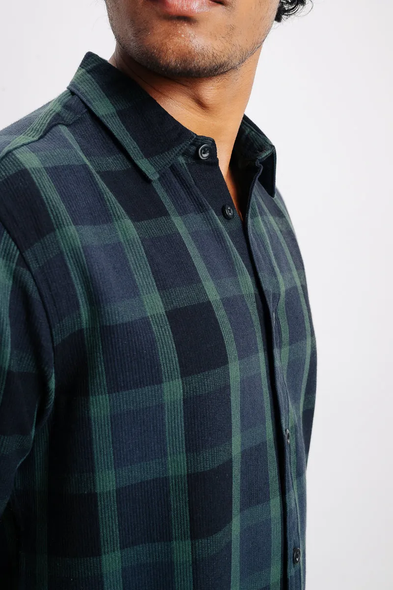 Men's Indigo Checkered Shirt