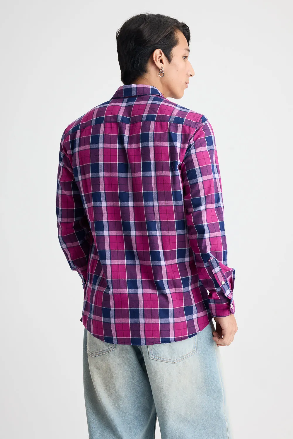 Men's Pink Checkered Shirt