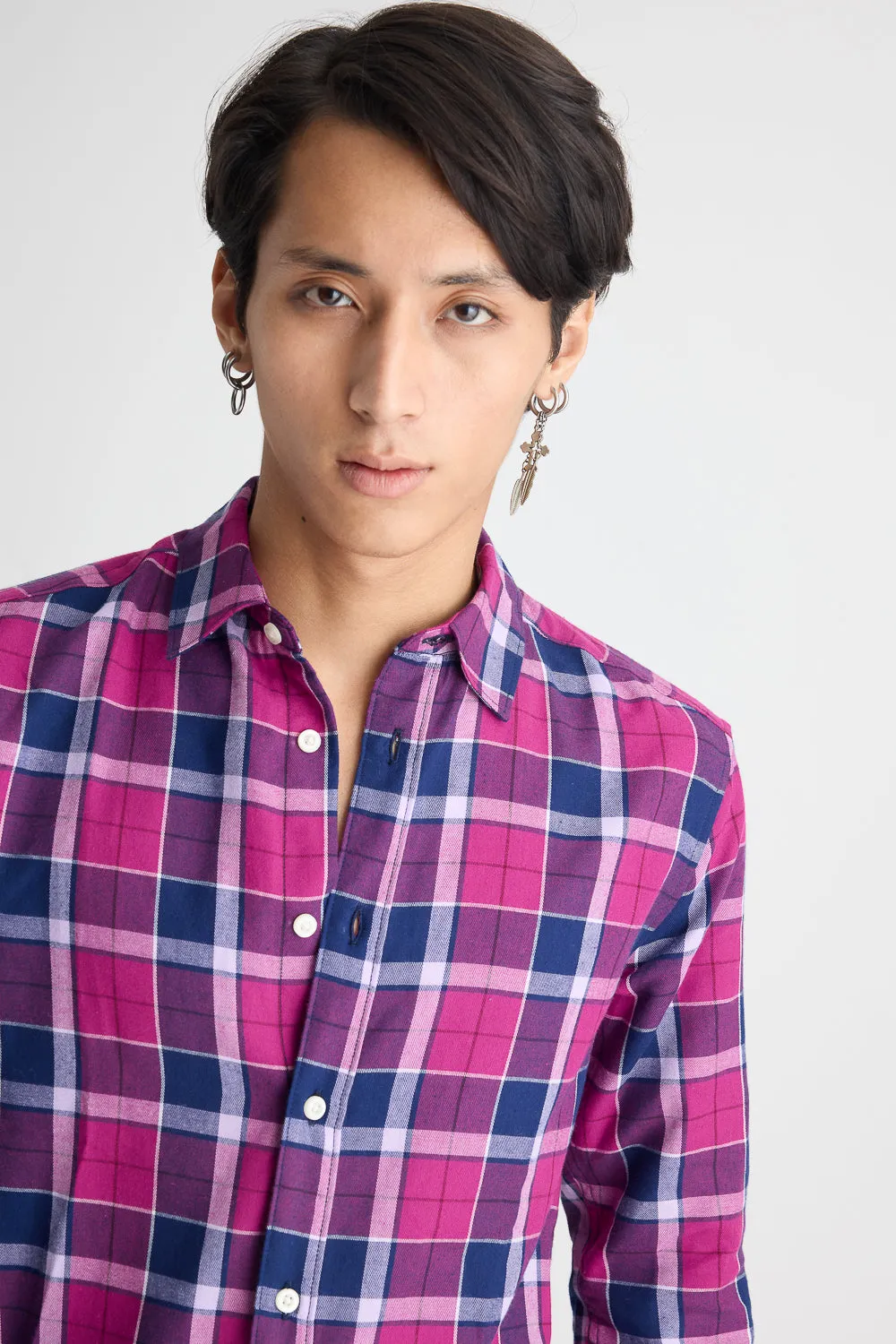 Men's Pink Checkered Shirt