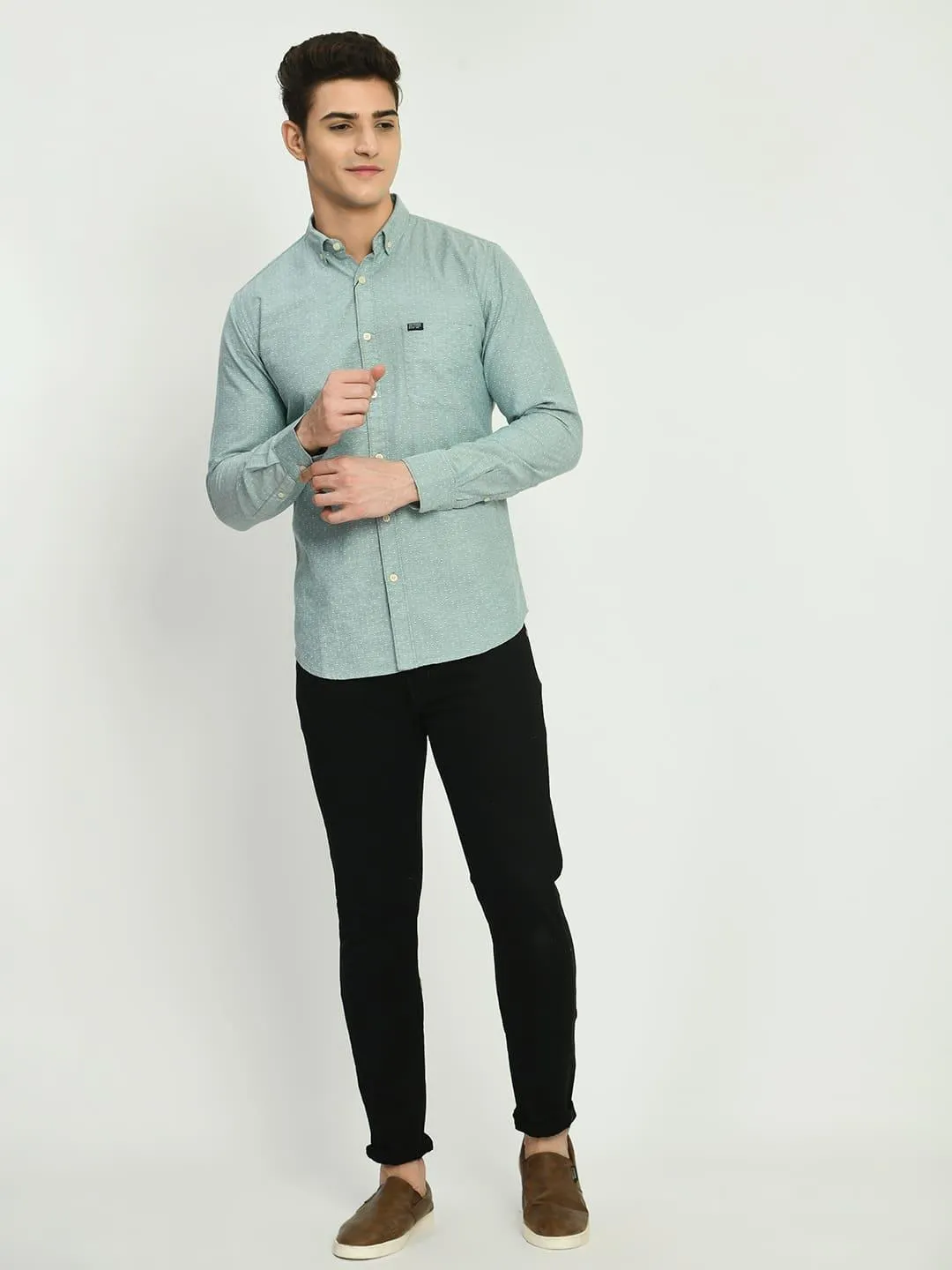 Men's Printed Cotton Regular Fit Shirt