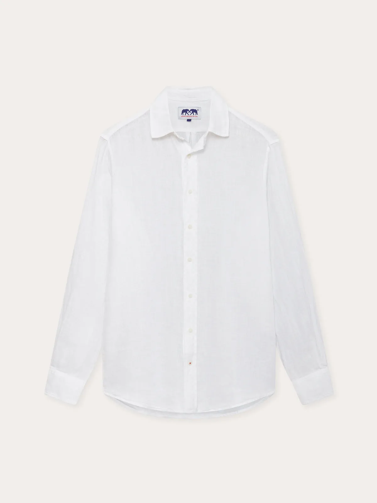 Men's White Abaco Linen Shirt