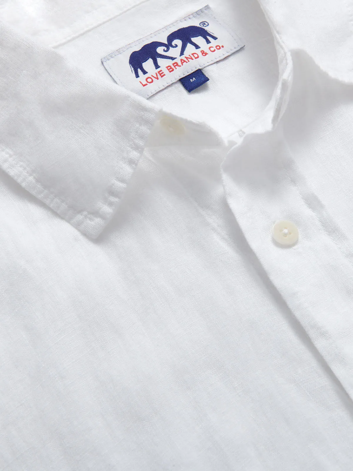 Men's White Abaco Linen Shirt