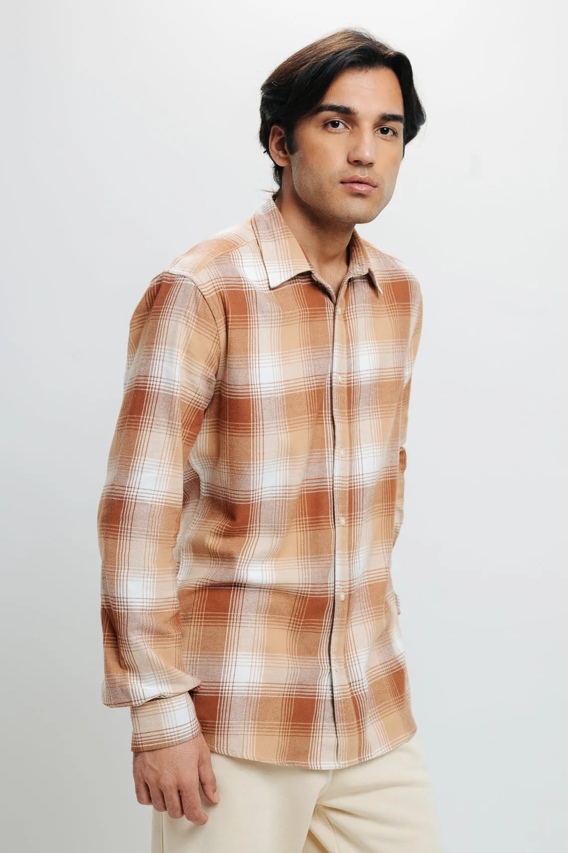 Men's White Checkered Shirt