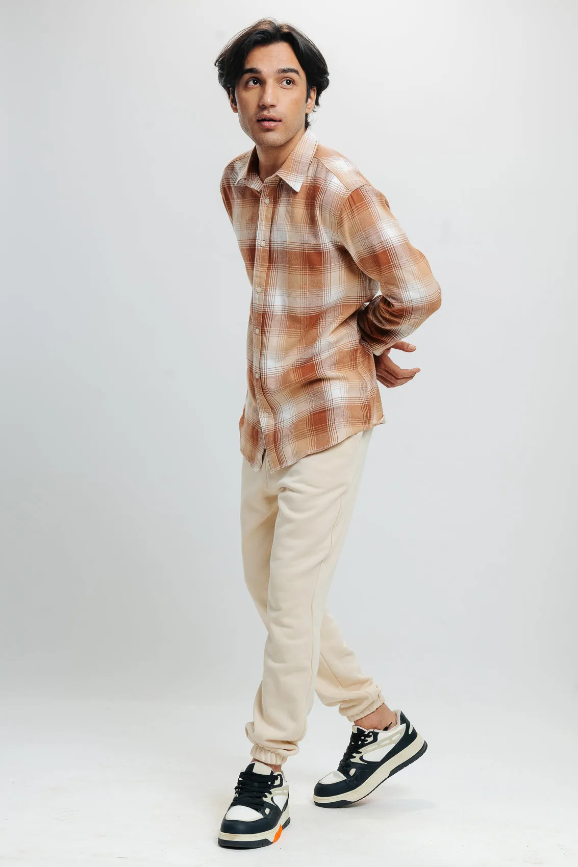 Men's White Checkered Shirt