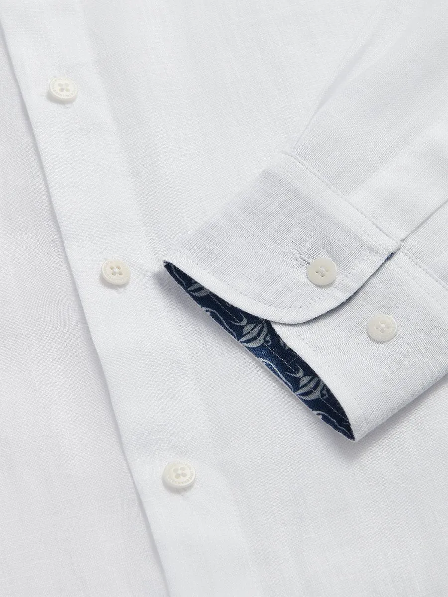 Men's White Go With The Flow Maycock Linen Shirt
