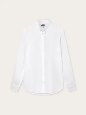Men's White Go With The Flow Maycock Linen Shirt