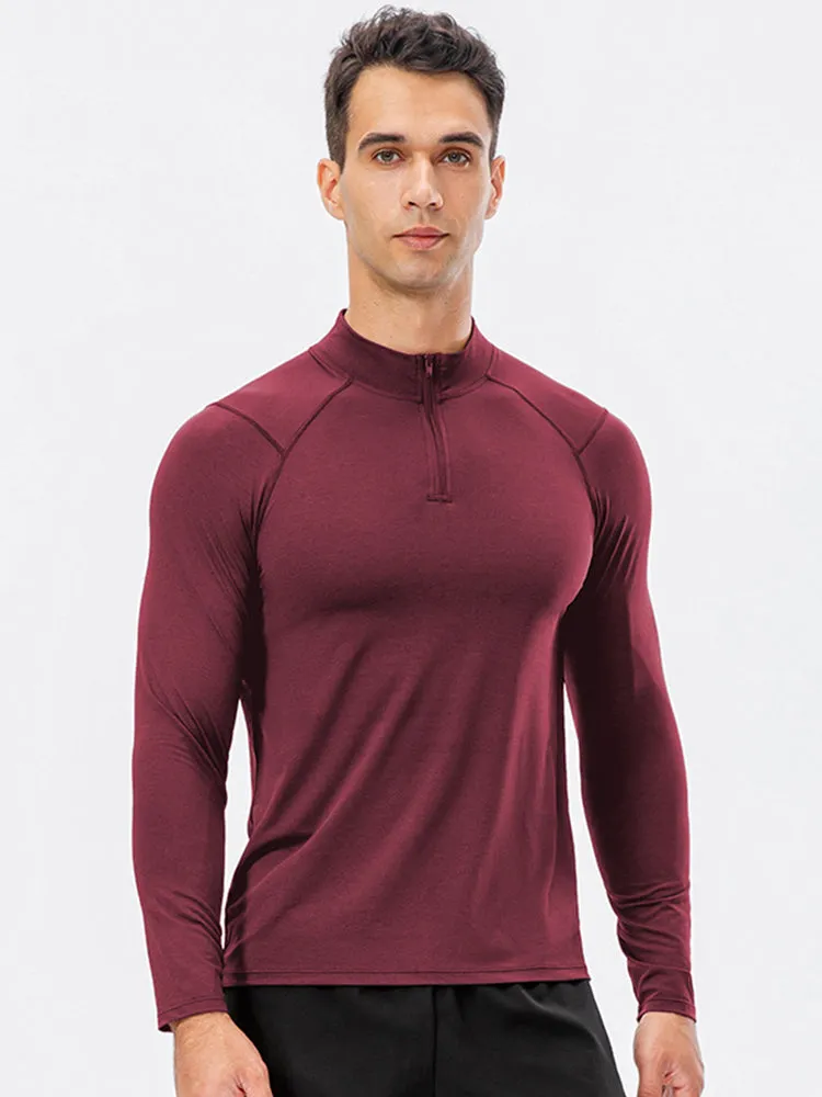 Men's Zip-Up Sports Long Sleeve Shirt