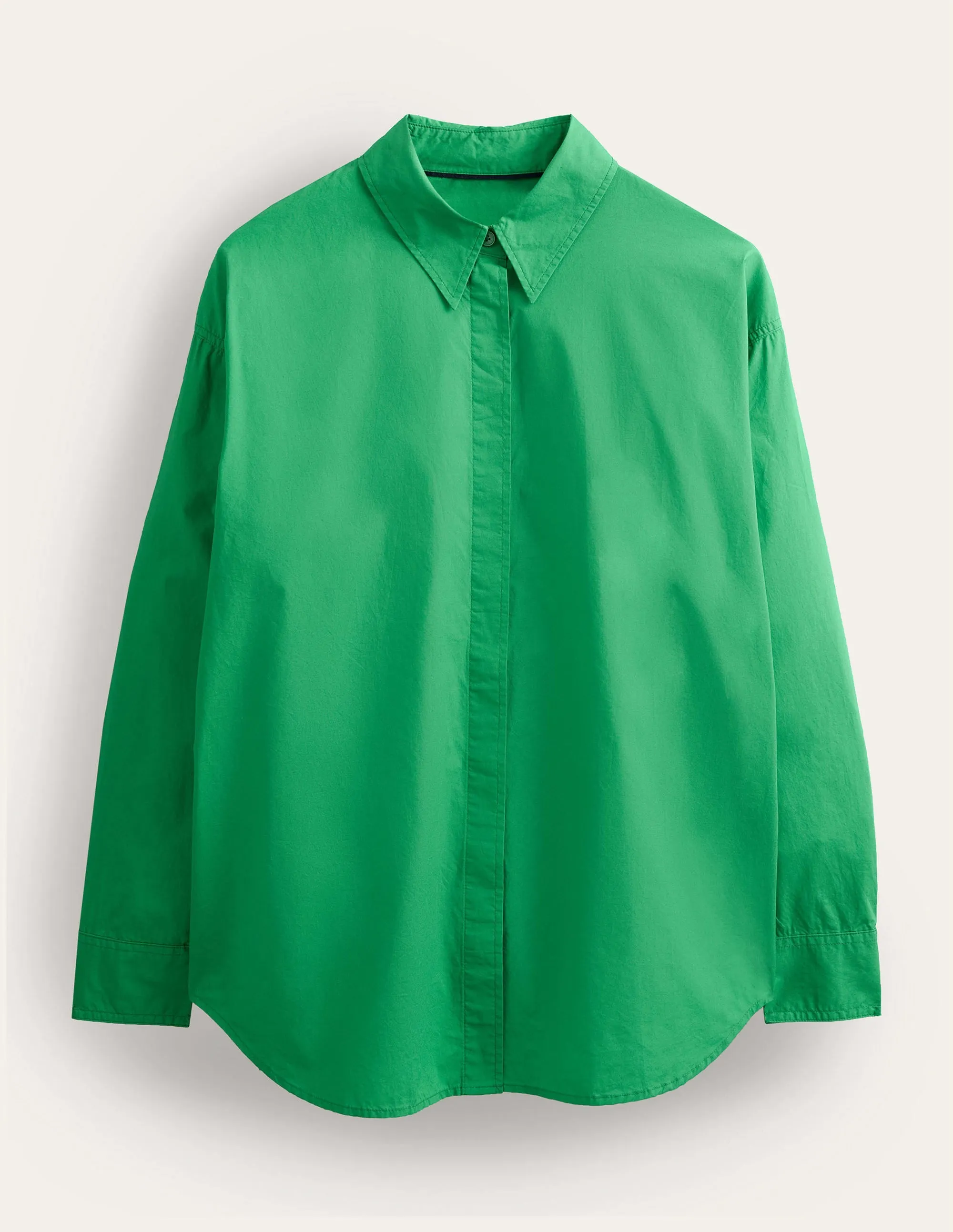 Oversized Cotton Shirt-Green Bee